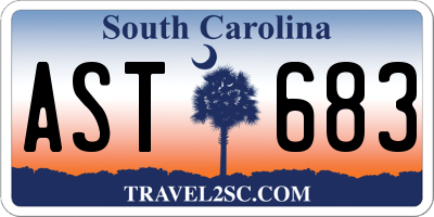 SC license plate AST683