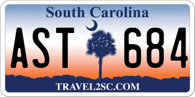 SC license plate AST684