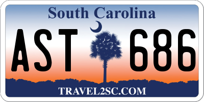 SC license plate AST686