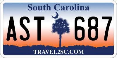 SC license plate AST687