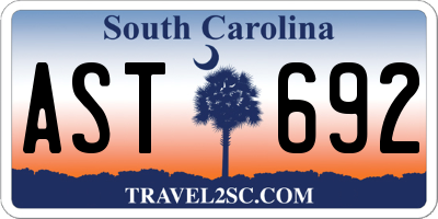 SC license plate AST692