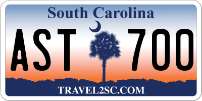 SC license plate AST700
