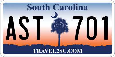 SC license plate AST701