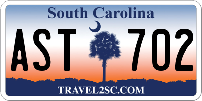 SC license plate AST702