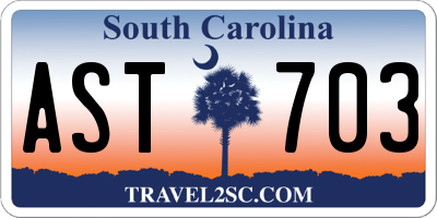SC license plate AST703
