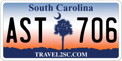 SC license plate AST706