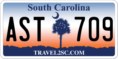 SC license plate AST709