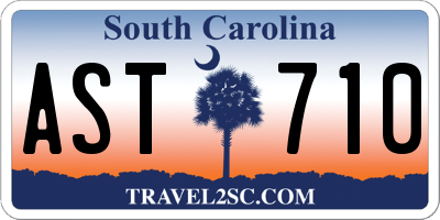 SC license plate AST710