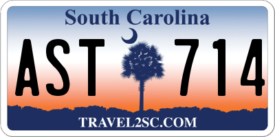 SC license plate AST714