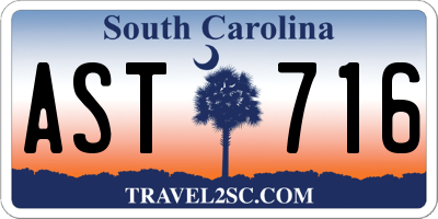 SC license plate AST716