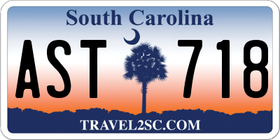 SC license plate AST718