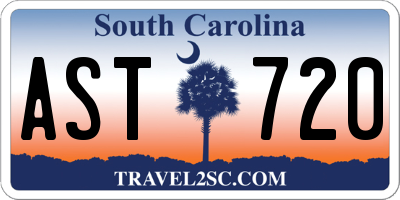SC license plate AST720