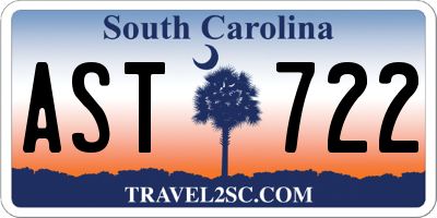 SC license plate AST722