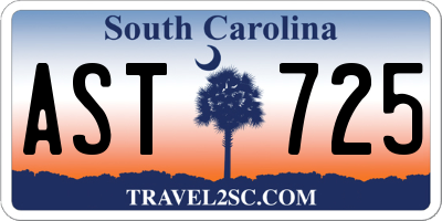 SC license plate AST725