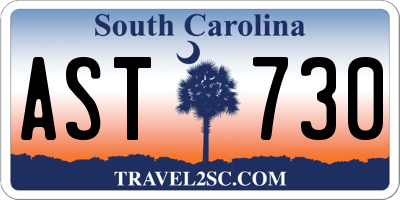 SC license plate AST730