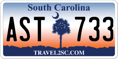 SC license plate AST733