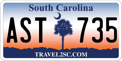 SC license plate AST735