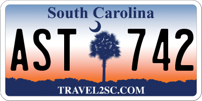 SC license plate AST742