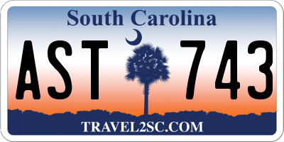 SC license plate AST743