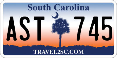 SC license plate AST745