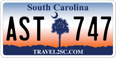 SC license plate AST747