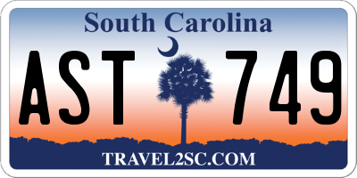 SC license plate AST749