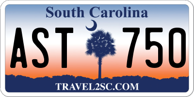 SC license plate AST750