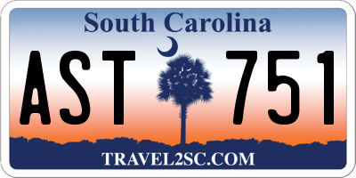 SC license plate AST751