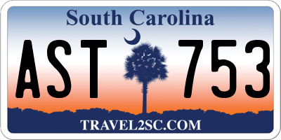 SC license plate AST753