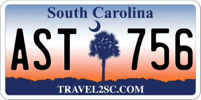 SC license plate AST756
