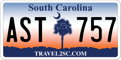 SC license plate AST757