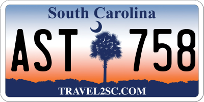 SC license plate AST758