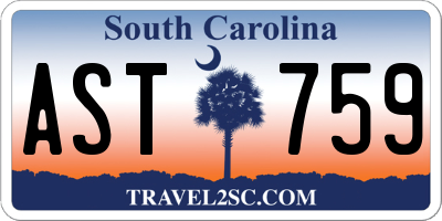 SC license plate AST759