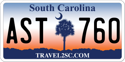 SC license plate AST760