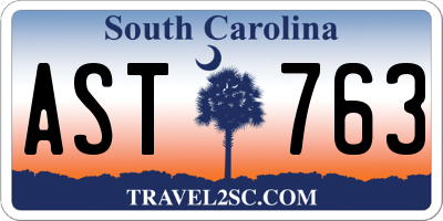SC license plate AST763