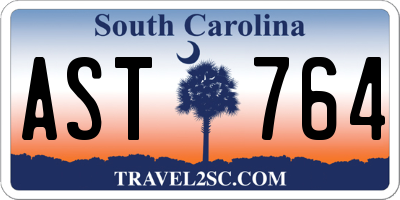 SC license plate AST764
