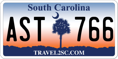 SC license plate AST766