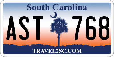 SC license plate AST768