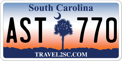 SC license plate AST770