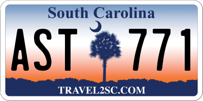SC license plate AST771