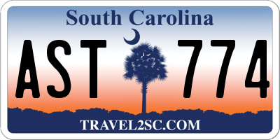 SC license plate AST774