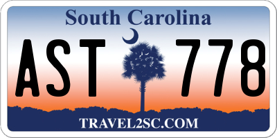 SC license plate AST778