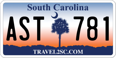 SC license plate AST781