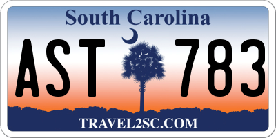 SC license plate AST783