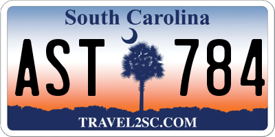 SC license plate AST784
