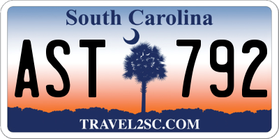 SC license plate AST792