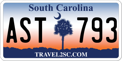 SC license plate AST793