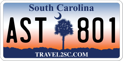 SC license plate AST801