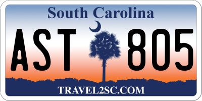 SC license plate AST805