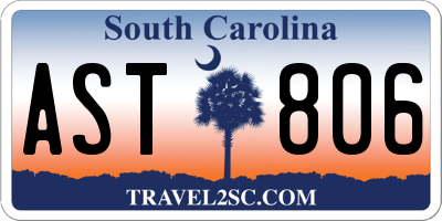 SC license plate AST806